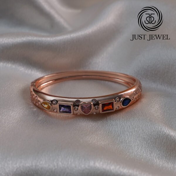 Rose Gold Design Of Heart and Square By Just Jewel - Image 2