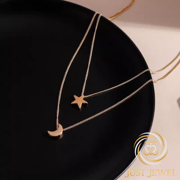 Double Layer Moon Star Neck Chain