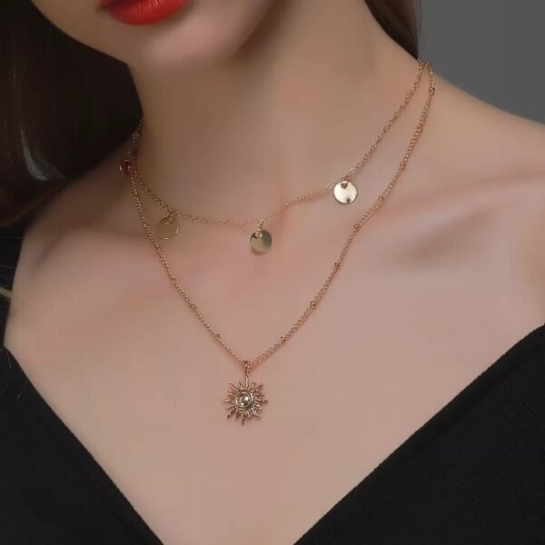 Double Layer Sun Shine Neck Chain - Image 2