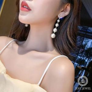 Long Tassel Pearl Stone Earrings