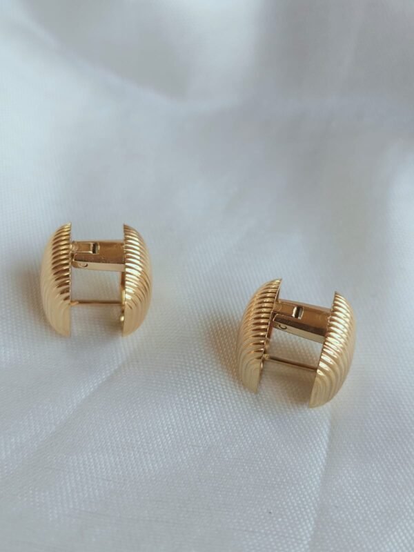 Textured Gold Cufflinks - Image 2