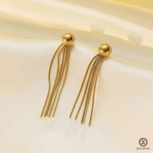 Anti Tarnish Stainless Steel Contemporary Tassel Earrings By Just Jewel
