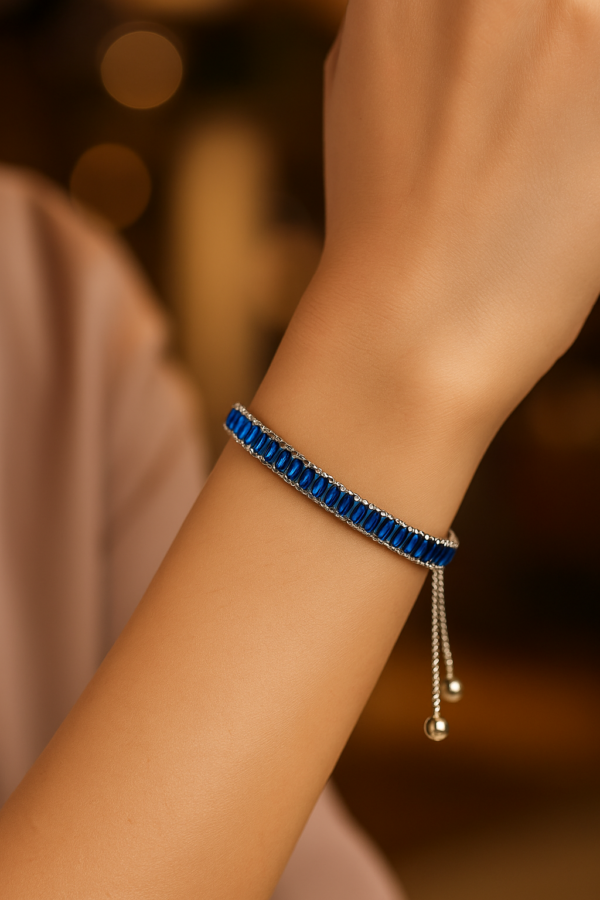Sapphire Glint Adjustable Bracelet - Image 2