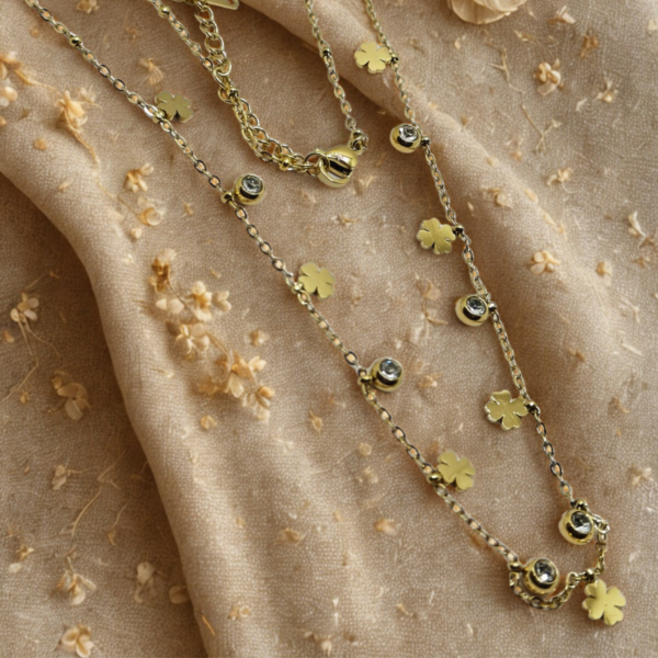 Golden Clover Shine Necklace By Just Jewel - Image 2