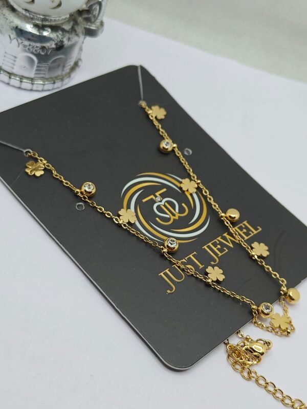 Golden Clover Shine Necklace By Just Jewel - Image 3