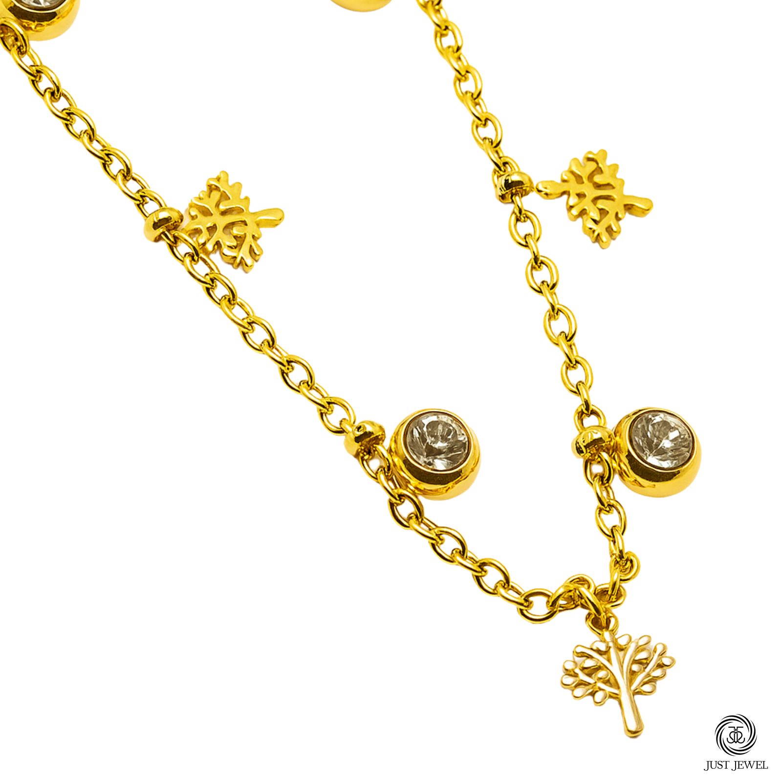 Golden Harmony Charm Necklace By Just Jewel