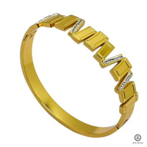 Geometric Luxe Gold Kada Bracelet for Women