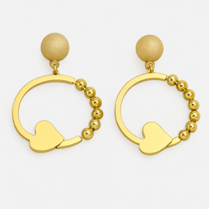 Aurelia Gold Heart Hoop Earrings By Just Jewel