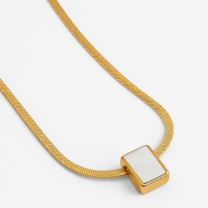 Golden Prism Mother-of-Pearl Pendant Necklace