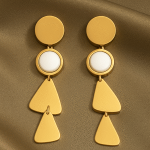 Geometric Gold Dangle Earrings