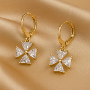 Four-Petal Radiance Leverback Earrings By Just Jewel