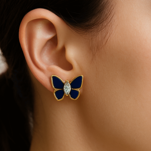 Marquise Diamond Butterfly Stud Earrings By Just Jewel - Image 2