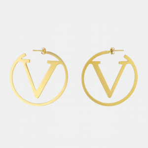 Valentino V-Logo Hoop Earrings – Gold Finish By Just Jewel