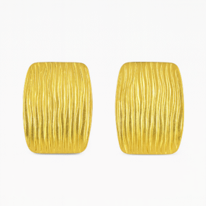 Golden Wave Textured Rectangle Earrings