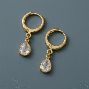 Elegant Gold-Plated Teardrop Hoop Earrings By Just Jewel