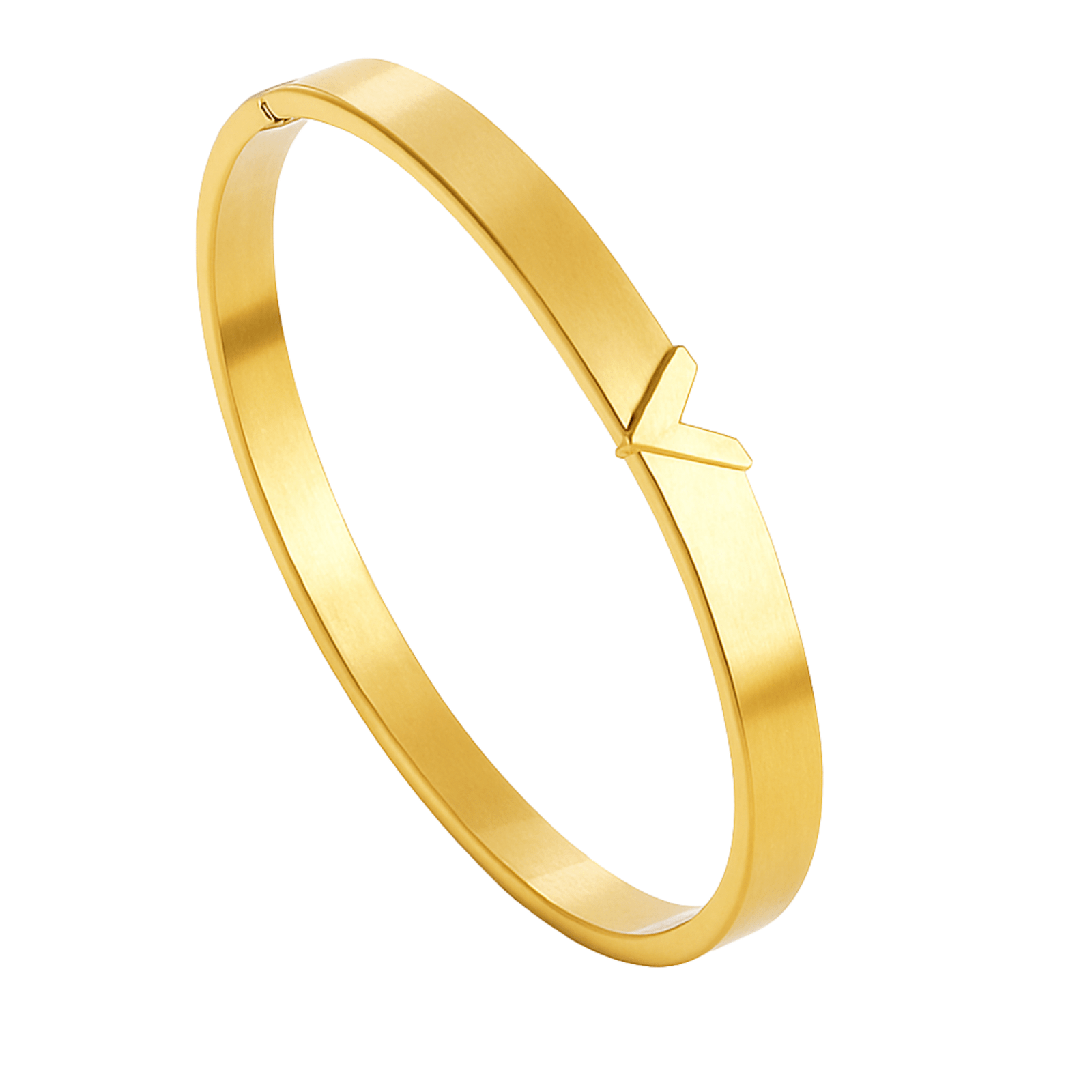 Vérité Gold Bangle – Minimalist Elegance with a Bold V