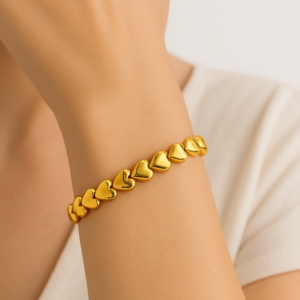 Heart link Gold Kada By Just Jewel
