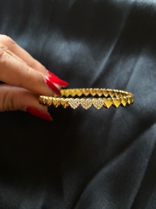 Gold Hearts Kada Bracelet for Women By Just Jewel - Image 2