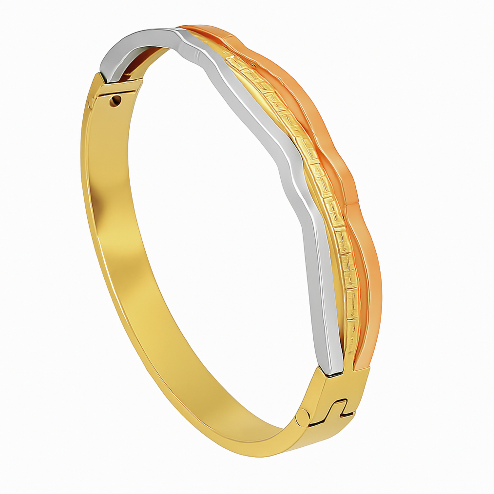 Tri-Color Gold Kada Bracelet for Women By Just Jewel