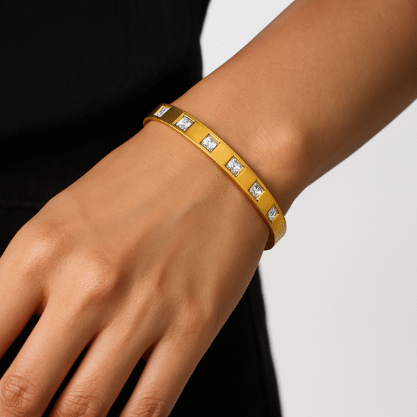 “Regalia Square: The Crownline Bangle" By Just Jewel - Image 3
