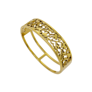 “Heartlace Glow – Cutout Gold Bracelet” By Just Jewel