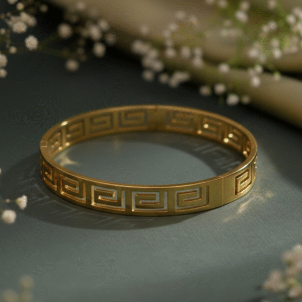 “Aureus Key – Greek Motif Gold Bracelet” By Just Jewel - Image 2