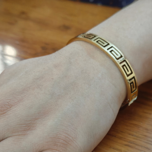 “Aureus Key – Greek Motif Gold Bracelet” By Just Jewel - Image 3