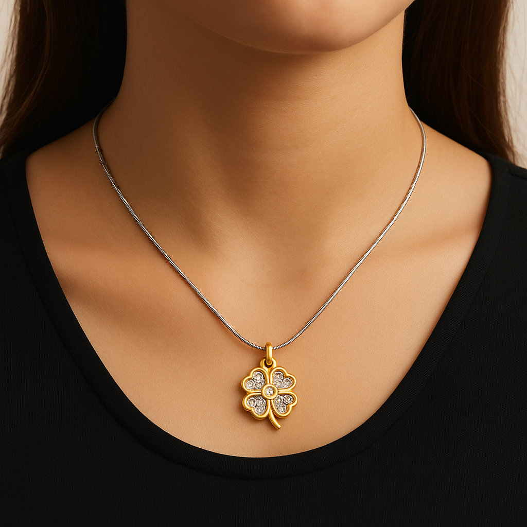 Lucky Clover Diamond Pendant Necklace