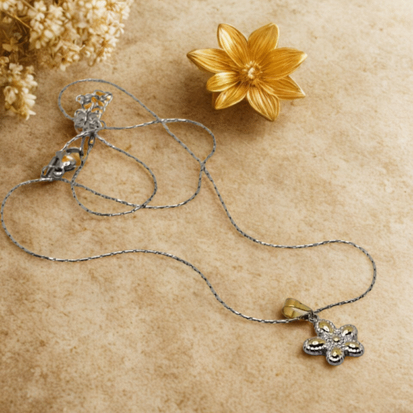LumiPetal – Dual-Tone Blossom Pendant - Image 2