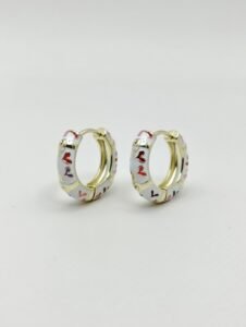 Heart Enamel Hoop Earrings for Women