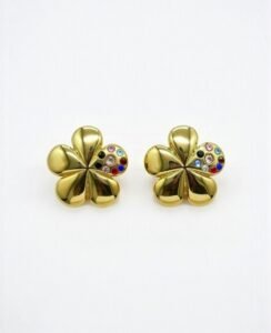 Colorful Crystal Flower Studs | Anti-Tarnish & 18K Gold Plated