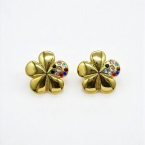 Colorful Crystal Flower Studs Anti-Tarnish