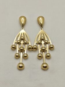 Golden Majestic Chandelier Drops | 18K Gold Plated Statement Earrings