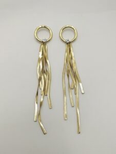 Golden Stream Solitaire Drops | 18K Gold Plated Snake Chain Earrings