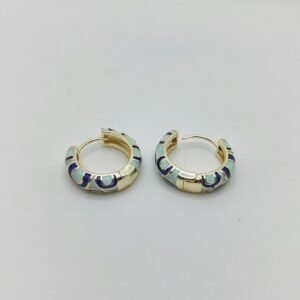 Ocean Muse Hoops – Blue Enamel Gold Earrings