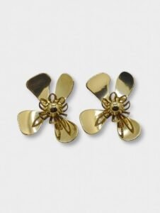 Golden Bloom Orchid Studs | 18K Gold Plated Floral Statement Earrings