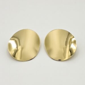 Golden Glam Hammered Disc Studs 18K Gold Plated Jewelry