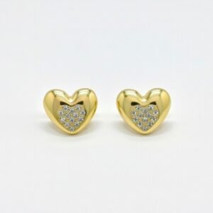 Aurum Crystal Hearts – Gem-Set Gold Studs