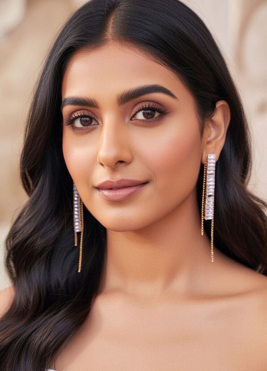 Crystal Waterfall Baguette Dangle Earrings - 18K Gold Plated Anti-Tarnish - Image 2