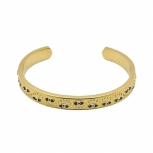 Aegis Eye Cuff – Gold Talisman Bracelet