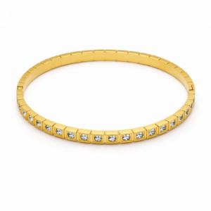 Aurum Prism Bangle – Diamond-Link Radiance Openable