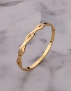 Luxury 18K Gold Plated Twisted Bangle for Women – 316L Stainless Steel Bracelet | Anti-Tarnish, Waterproof & Skin Friendly Jewelry