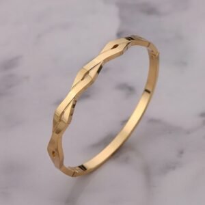 Luxury Twisted Gold Bangle 18K Gold Plated