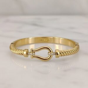 Luxury Horseshoe Buckle Bangle 18K Gold Plated
