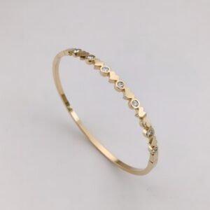 Romantic Heart & Crystal Kada Luxury Bracelet