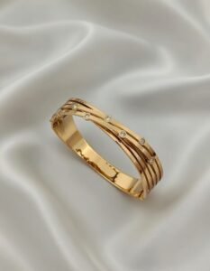 Luxury Triple-Layer Cross-Over Kada  – 18K Gold Plated 316L Stainless Steel Kada