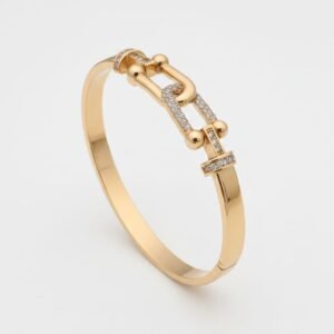 Luxury Industrial Link Kada Bracelet 18K Gold Plated Just Jewel India