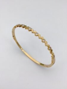 Iconic U-Link Pave Kada-18K Gold Plated 316L Stainless Steel with Pave Crystals