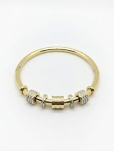 Aurora Charm – 18K Gold Plated 316L Stainless Steel Anti-Tarnish Kada (Waterproof & Skin Friendly)