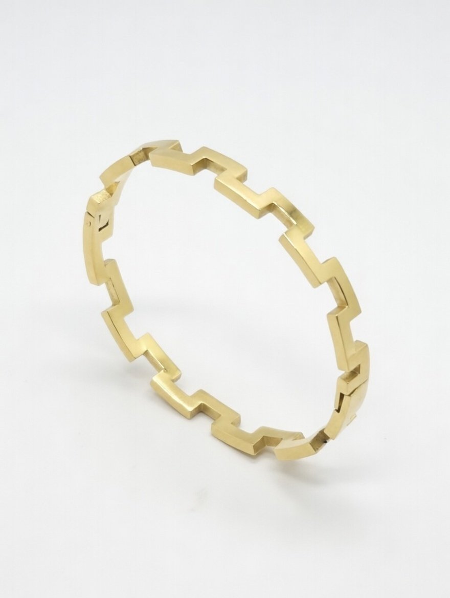 Vertex Muse Ladies Geometric Gold Kada Anti Tarnish